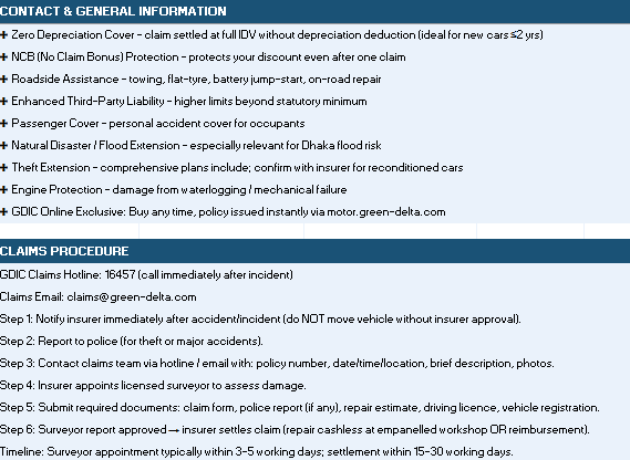 Green Delta Insurance PLC (GDIC) Comprehensive (1st Party) 4